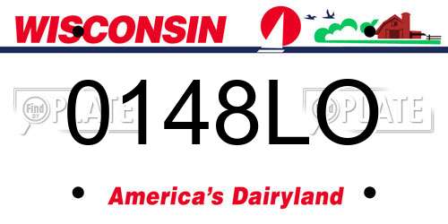 0148LO Wisconsin License Plate