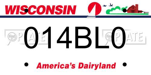 014BL0 Wisconsin License Plate