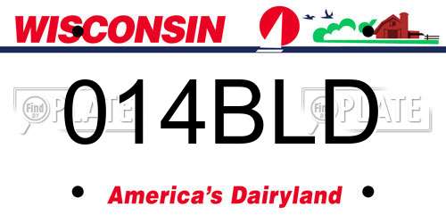 014BLD Wisconsin License Plate