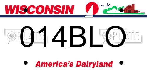 014BLO Wisconsin License Plate