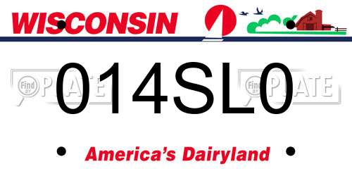 014SL0 Wisconsin License Plate