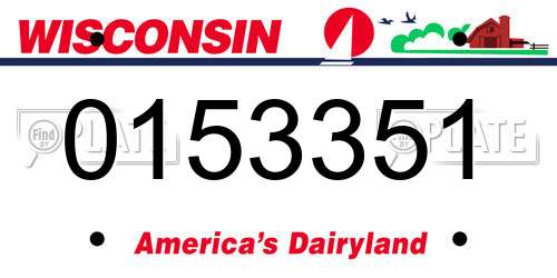0153351 Wisconsin License Plate