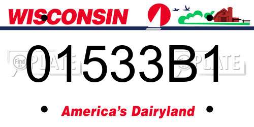 01533B1 Wisconsin License Plate