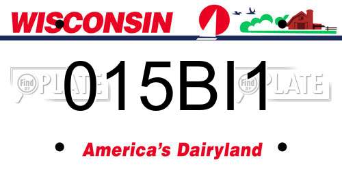 015BI1 Wisconsin License Plate