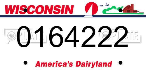 0164222 Wisconsin License Plate