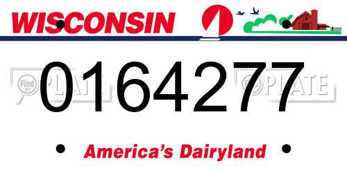 0164277 Wisconsin License Plate