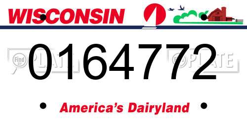 0164772 Wisconsin License Plate