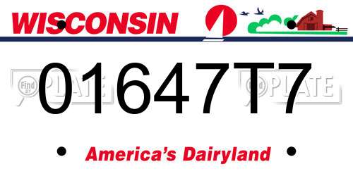 01647T7 Wisconsin License Plate