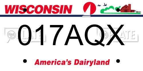 017AQX Wisconsin License Plate