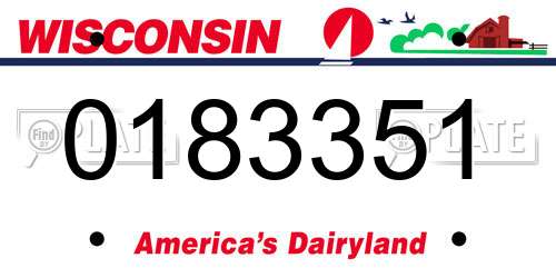 0183351 Wisconsin License Plate