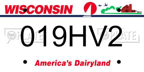 019HV2 Wisconsin License Plate