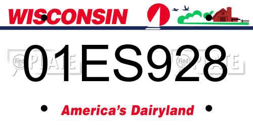 01ES928 Wisconsin License Plate