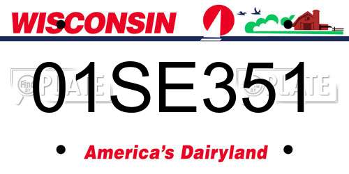 01SE351 Wisconsin License Plate