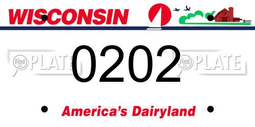0202 Wisconsin License Plate