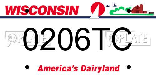 0206TC Wisconsin License Plate