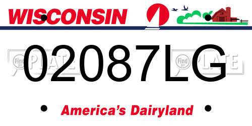 02087LG Wisconsin License Plate