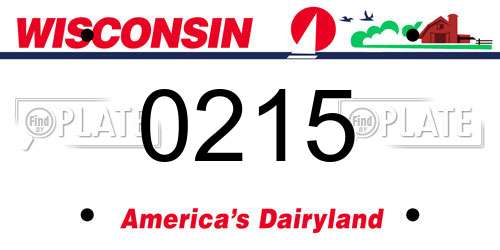 0215 Wisconsin License Plate