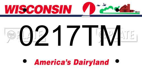 0217TM Wisconsin License Plate