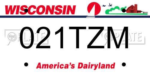 021TZM Wisconsin License Plate