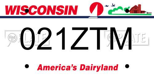 021ZTM Wisconsin License Plate