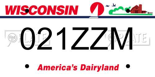 021ZZM Wisconsin License Plate