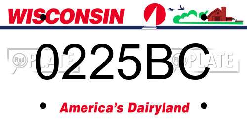 0225BC Wisconsin License Plate