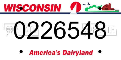 0226548 Wisconsin License Plate