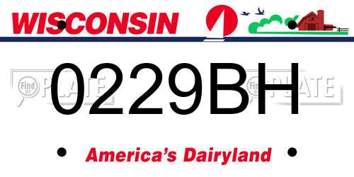 0229BH Wisconsin License Plate