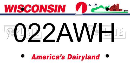 022AWH Wisconsin License Plate