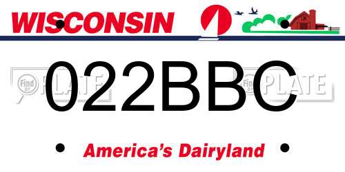 022BBC Wisconsin License Plate