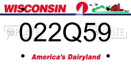 022Q59 Wisconsin License Plate