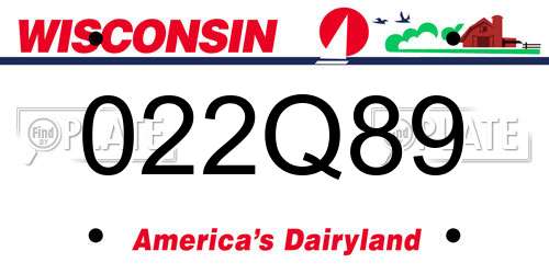 022Q89 Wisconsin License Plate