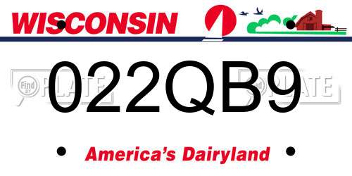 022QB9 Wisconsin License Plate