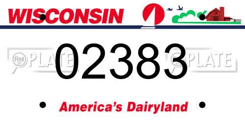 02383 Wisconsin License Plate