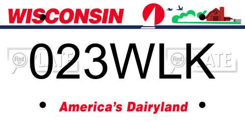 023WLK Wisconsin License Plate