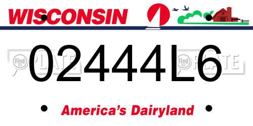 02444L6 Wisconsin License Plate