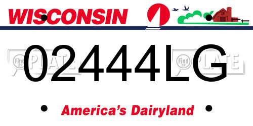 02444LG Wisconsin License Plate
