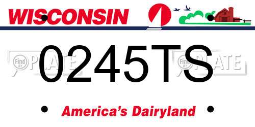 0245TS Wisconsin License Plate