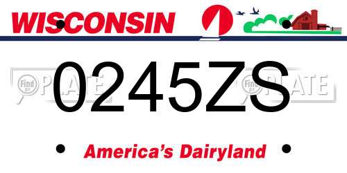0245ZS Wisconsin License Plate