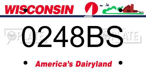 0248BS Wisconsin License Plate