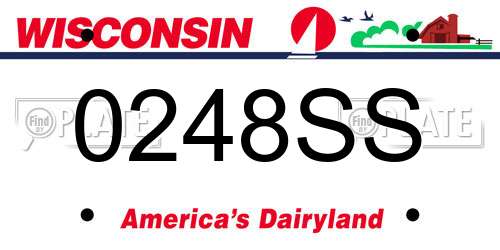 0248SS Wisconsin License Plate