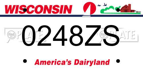 0248ZS Wisconsin License Plate