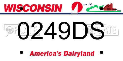 0249DS Wisconsin License Plate