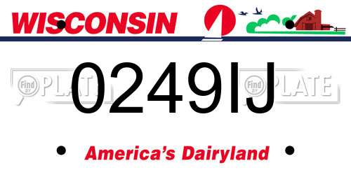 0249IJ Wisconsin License Plate