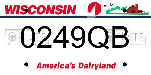 0249QB Wisconsin License Plate