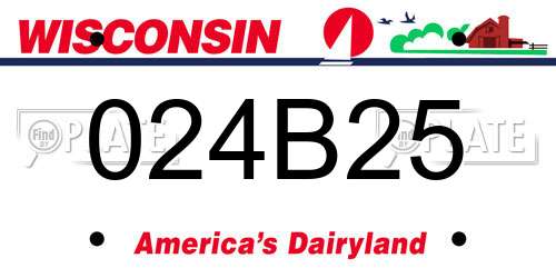 024B25 Wisconsin License Plate