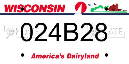 024B28 Wisconsin License Plate