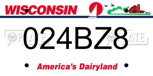 024BZ8 Wisconsin License Plate