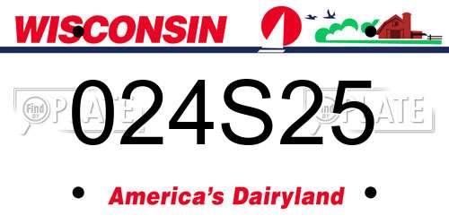 024S25 Wisconsin License Plate