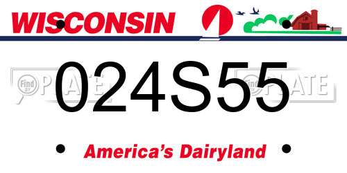 024S55 Wisconsin License Plate